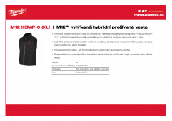 MILWAUKEE M12 HBWP M12™ vyhřívaná hybridní prošívaná vesta 4933464373 A4 PDF