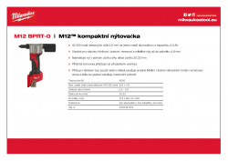 MILWAUKEE M12 BPRT M12™ kompaktní nýtovačka 4933464404 A4 PDF