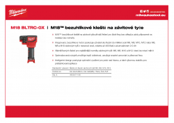 MILWAUKEE M18 BLTRC M18™ bezúhlíkové kleště na závitové tyče 4933471150 A4 PDF