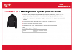 MILWAUKEE M12 HJP M12™ vyhřívaná hybridní prošívaná bunda 4933464364 A4 PDF