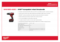 MILWAUKEE M18 BDD M18™ kompaktní vrtací šroubovák 4933443565 A4 PDF