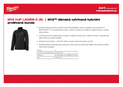 MILWAUKEE M12 HJP LADIES M12™ dámská vyhřívaná hybridní prošívaná bunda 4933464340 A4 PDF