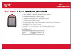 MILWAUKEE M12 JSSP M12™ Bluetooth® reproduktor 4933448380 A4 PDF