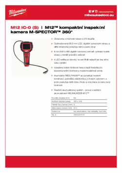 MILWAUKEE M12 IC M12™ kompaktní inspekční kamera M-SPECTOR™ 360° 4933431615 A4 PDF