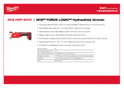 MILWAUKEE M18 HKP M18™ FORCE LOGIC™ Hydraulický děrovač 4933451202 A4 PDF