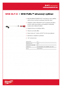 MILWAUKEE M18 CLT M18 FUEL™ strunový vyžínač 4933459345 A4 PDF