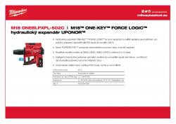 MILWAUKEE M18 ONEBLPXPL M18™ ONE-KEY™ FORCE LOGIC™ hydraulický expandér UPONOR® 4933464299 A4 PDF
