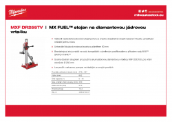 MILWAUKEE MXF DR255TV MX FUEL™ stojan na diamantovou jádrovou vrtačku 4933472247 A4 PDF