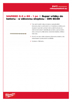 MILWAUKEE Concrete Super Drills - round shank / DIN 8039  4932399397 A4 PDF