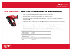 MILWAUKEE M18 FFN M18 FUEL™ hřebíkovačka na kotevní hřebíky 4933471404 A4 PDF