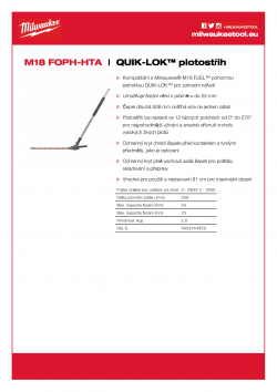 MILWAUKEE M18 FOPH-HTA QUIK-LOK™ plotostřih 4932464959 A4 PDF