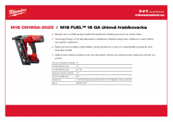 MILWAUKEE M18 CN16GA M18 FUEL™ 16 GA úhlová hřebíkovačka 4933451570 A4 PDF