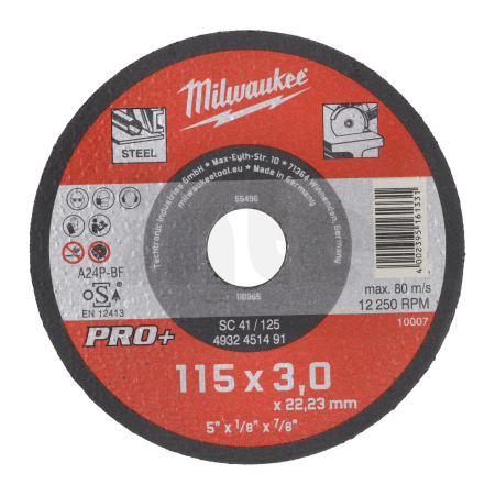 MILWAUKEE CutWSC 41/115X3 PRO+ řezný kotouč - 1ks 4932451491