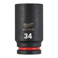 MILWAUKEE Průmyslové hlavice Shockwave 3/4" HEX 34mm dlouhé 4932480393