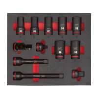 MILWAUKEE Pěnová vložka s prodlouženými 3/4" Impact Duty nástrčnými kliči - 12ks 4932493398