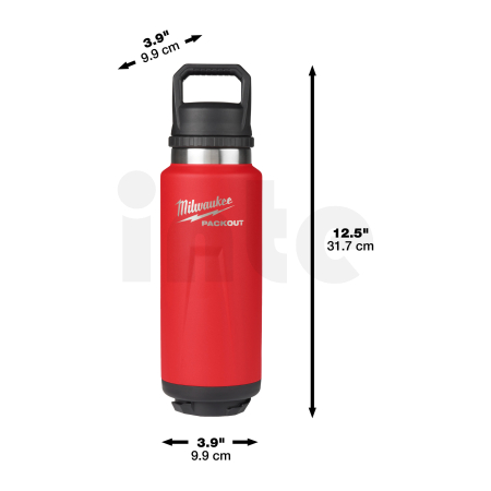 MILWAUKEE Packout™ láhev 1065 ml s víčkem - červená 4932493467
