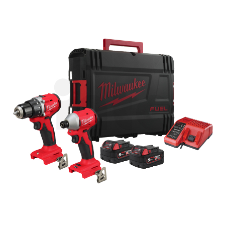 MILWAUKEE M18 BLCPP2B-502C sada kompaktního bezuhlíkového nářadí (M18 BLDDRC, M18 BLIDRC), w/2xM18B5, M12-18C 4933492837