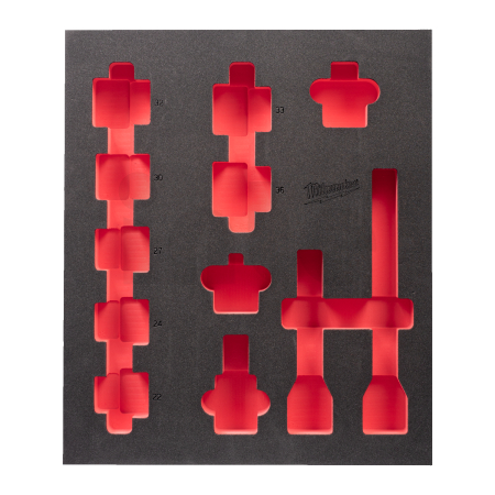 MILWAUKEE Náhradní pěna s plastovou základnou pro sadu průmyslových hlavic 3/4", rozměr 417x355 mm 4932493395
