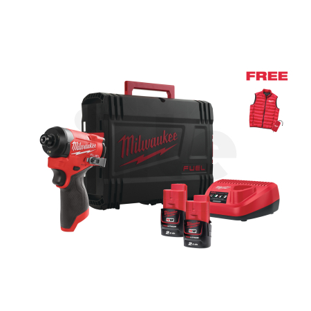 MILWAUKEE M12 FID2MC-202X POWER PACK IN2 Aku kompaktní rázový utahovák 1/4” Hex 4933499462