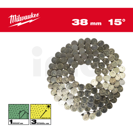 MILWAUKEE Hřebíky 15° ve svitku 3,05x38 mm /RS/G - ks 1440 (vhodné pro M18 FRCN45) 4932499314