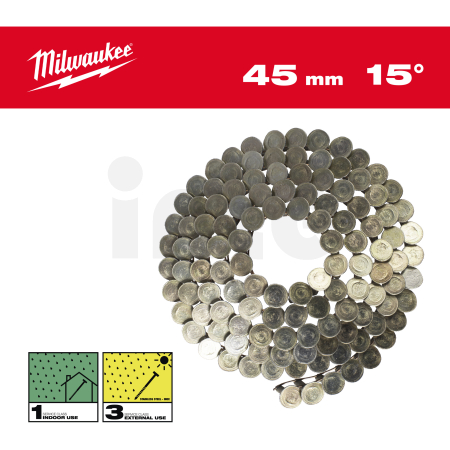 MILWAUKEE Hřebíky 15° ve svitku 3,05x45 mm /RS/G - ks 1440 (vhodné pro M18 FRCN45) 4932499315