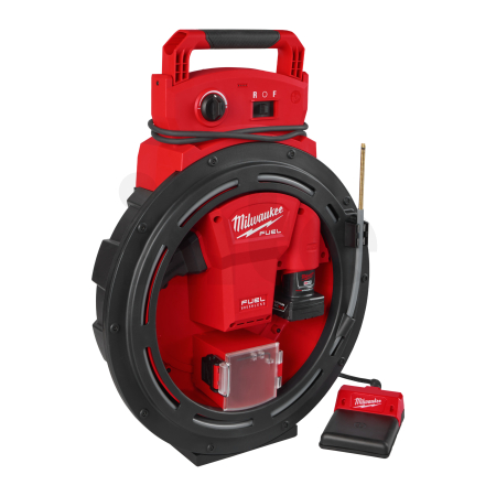 MILWAUKEE M12 HSFSM-602 vysokorychlostní čistič potrubí s ohebnou hřídelí, 2x baterie 6,0 Ah + nabíječka 4933498378