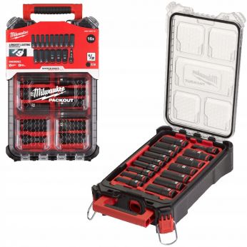 MILWAUKEE ½″ PACKOUT™ SHOCKWAVE™ IMPACT DUTY sada průmyslových hlavic 16 ks 4932480943
