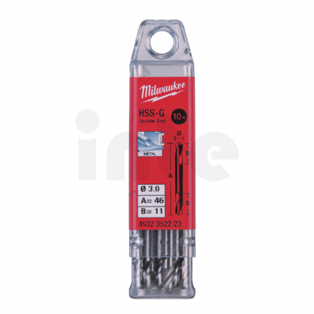 MILWAUKEE HSS-Ground Drills Double Ended / 10 pack 4932352223