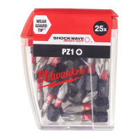 MILWAUKEE Šroubovací bity ShW PZ1 25mm-25ks 4932430861