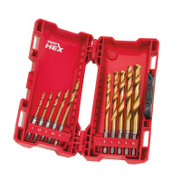 MILWAUKEE SHOCKWAVE™ HSS-G TiN Red Hex set vrtáků v plastové kazetě (10 ks) 48894759