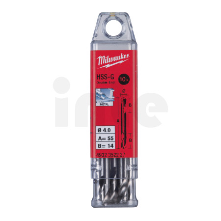 MILWAUKEE Vrtáky do kovu HSS-G oboustranné 4 x 14 - 10 ks 4932352227