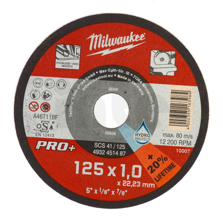 MILWAUKEE Řezný kotouč na nerez SCS41/125x1,0mm PRO+ - 200ks 4932371900