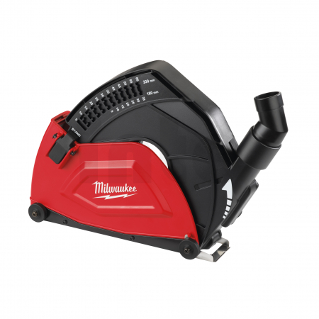MILWAUKEE Ochrana proti prachu pro řezání - DEC 230  k Ø 180 - 230 mm AG 22, nastavení hloubky klíče od 5 - 60 mm. Řezací vodítk