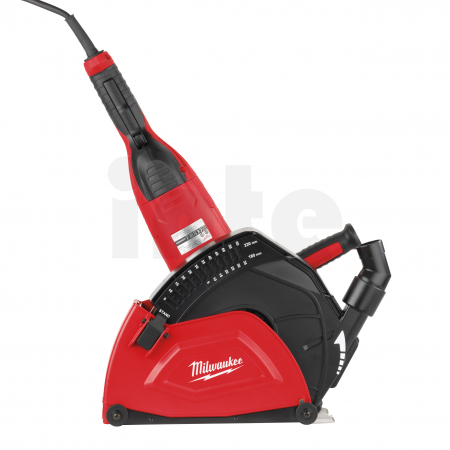 MILWAUKEE Ochrana proti prachu pro řezání - DEC 230  k Ø 180 - 230 mm AG 22, nastavení hloubky klíče od 5 - 60 mm. Řezací vodítk