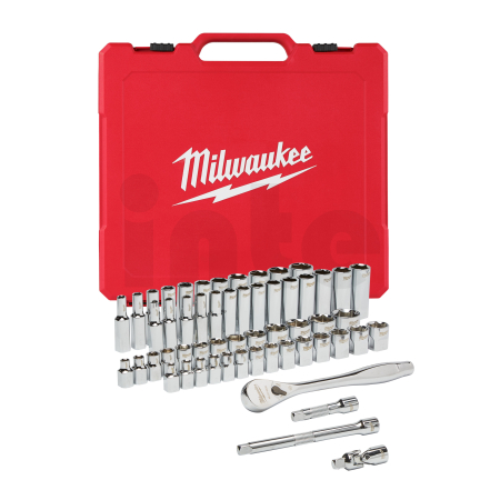 MILWAUKEE Sada ráčny 3/8˝ a metrických a coulových nástrčných klíčů (56 ks) 4932464946