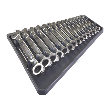 MILWAUKEE MAX BITE™ sada kombinovaných ráčnových klíčů  s metrickými mírami (15 ks) 4932464994