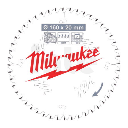 MILWAUKEE CSB P W 160 x 20 x 2.2 x 48ATB 4932471291
