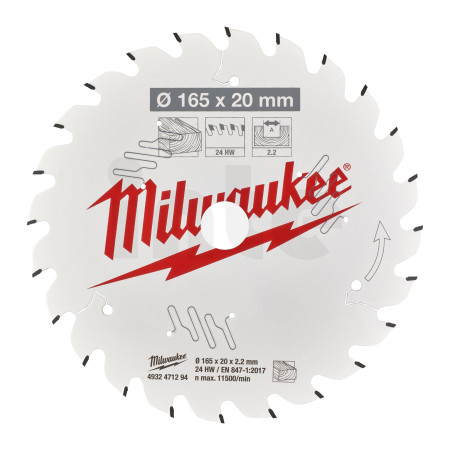 MILWAUKEE CSB P W 165 x 20 x 2.2 x 24ATB 4932471294