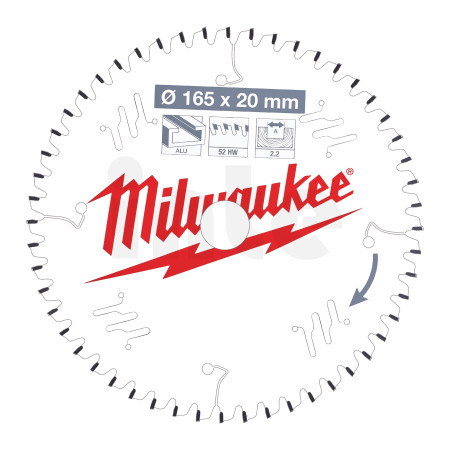 MILWAUKEE CSB P Alu165 x 20 x 2.2 x 52TF neg 4932471296