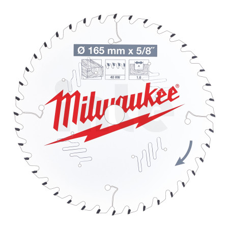 MILWAUKEE CSB P W 165 x 5/8 x 1.6 x 40ATB 4932471312