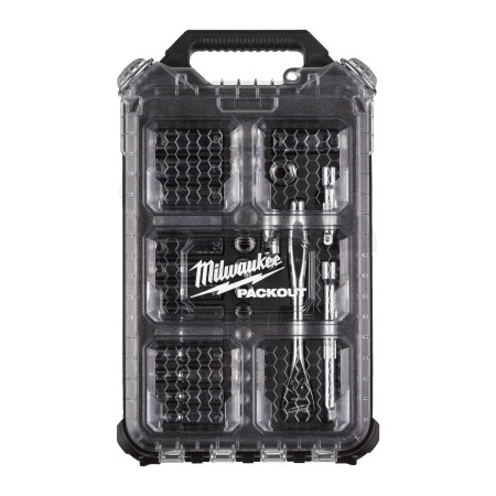 MILWAUKEE Sada ráčny ⅜″ a nástrčných klíčů (32 ks) v kompaktním organizéru PACKOUT™ 4932478813