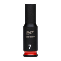 MILWAUKEE Průmyslové hlavice Shockwave 1/4" HEX 7mm dlouhé 4932480256