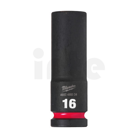 MILWAUKEE Průmyslová hlavice Shockwave 1/2" HEX 16mm prodloužená 4932480334