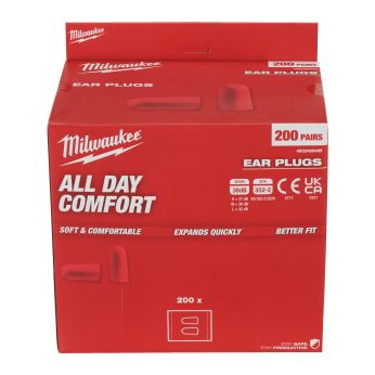 MILWAUKEE Pěnové zátky do uší - 200 párů 4932480465