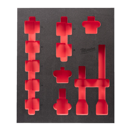 MILWAUKEE Náhradní pěna s plastovou základnou pro sadu průmyslových hlavic 3/4", rozměr 417x355 mm 4932493395