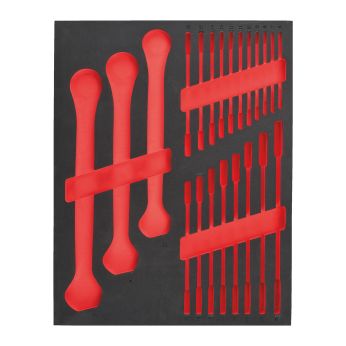 MILWAUKEE Prázdná pěnová vložka pro sadu ráčnových kombinovaných klíčů Maxbite 22 ks 4932493677