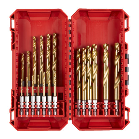 MILWAUKEE Shockwave sada vrtáků HSS-G Tin Red Hex (19 ks) 4932493866