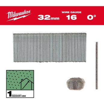 MILWAUKEE 16G Finish Nails II Straight 4932498312