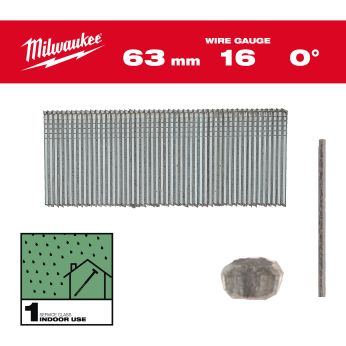 MILWAUKEE 16G Finish Nails II Straight 4932498317