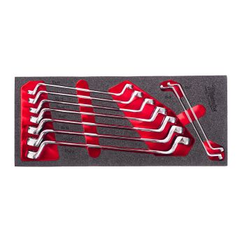 MILWAUKEE Sada vyhnutých oboustranných očkových klíčů v pěnové vložce 9 ks 4932499086